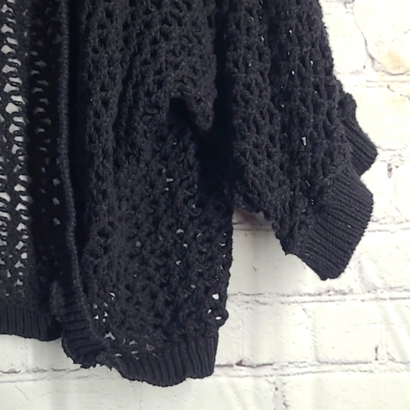 Y2K Torrid USA Made Black Chunky Loose Knit Quarter Sleeve Top Plus Size 1 - Picture 5 of 11